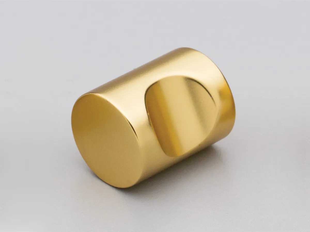 Tuba Brass Knob 20mm Polished Brass Matt The Lock and Handle