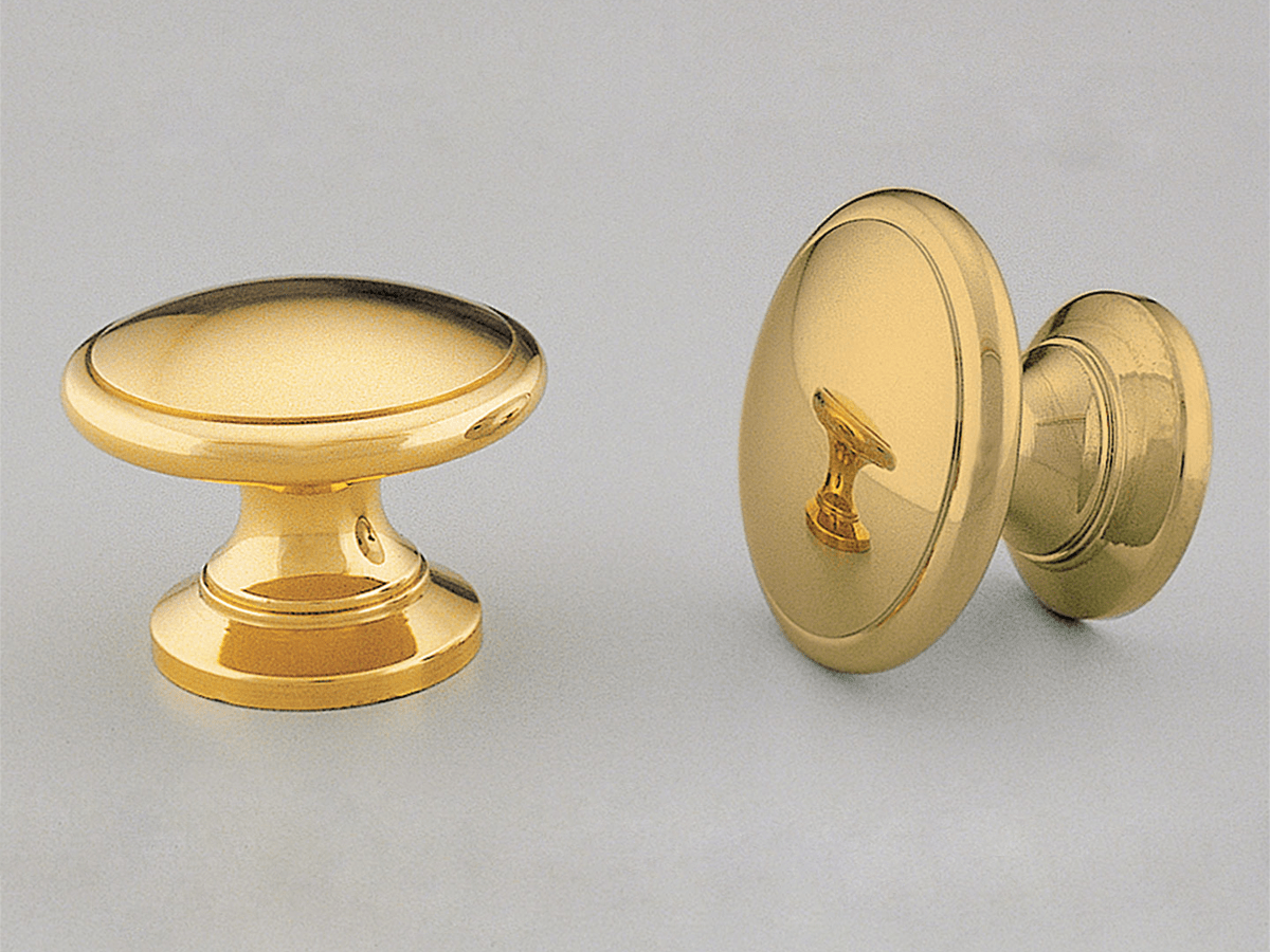 Brass Knob 31mm Convex Polished Brass The Lock and Handle
