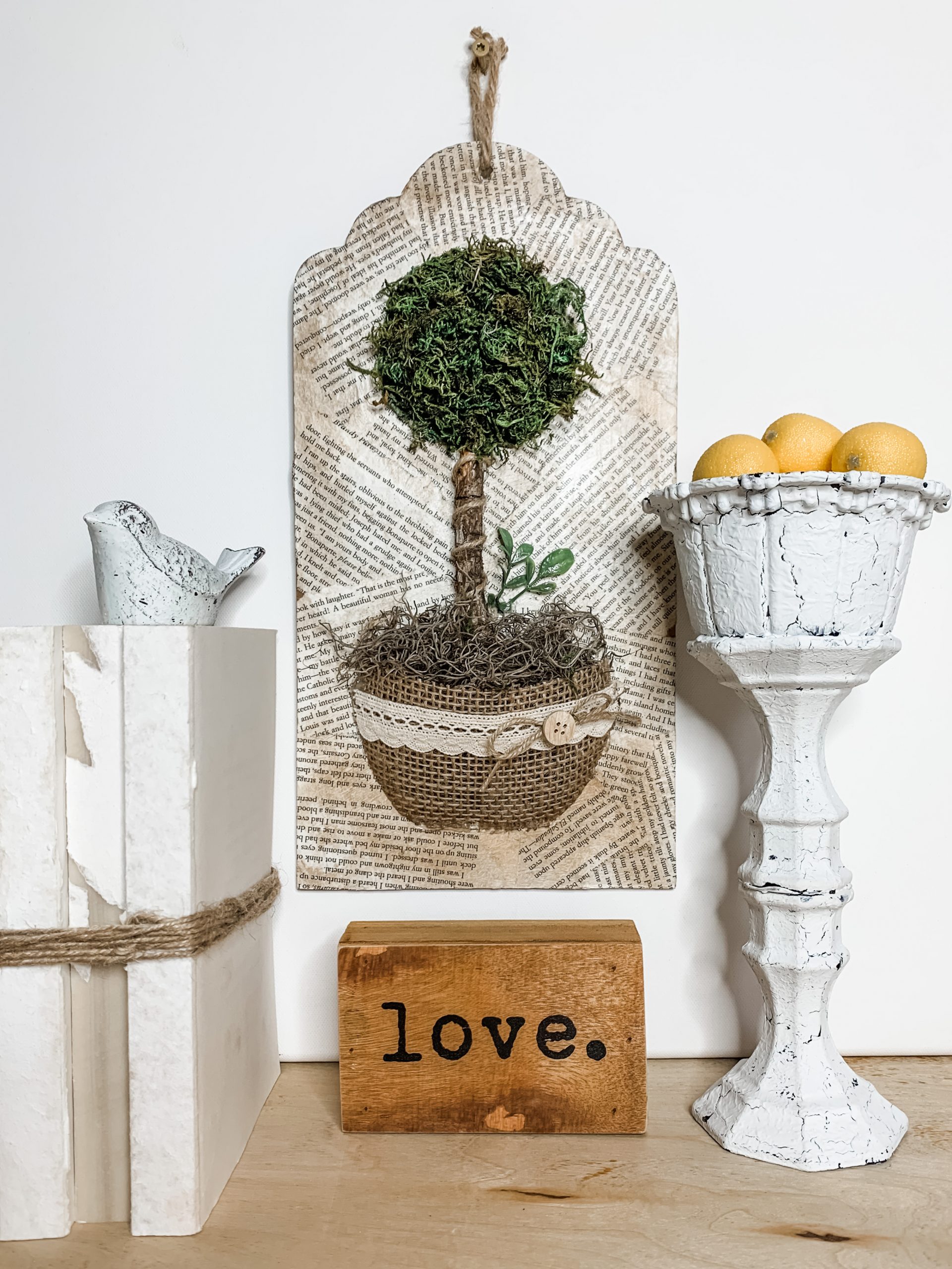 Dollar Tree DIY Topiary Wall Decor Rustic DIY Tutorial
