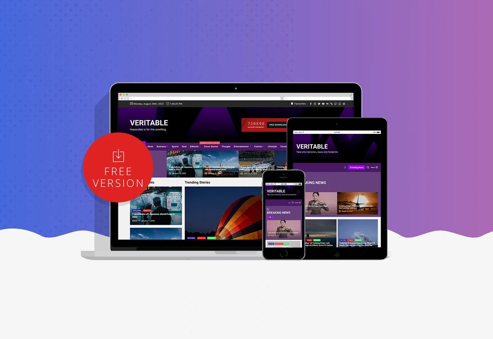 Veritable Cuttingedge, featurerich Free WordPress Magazine Theme