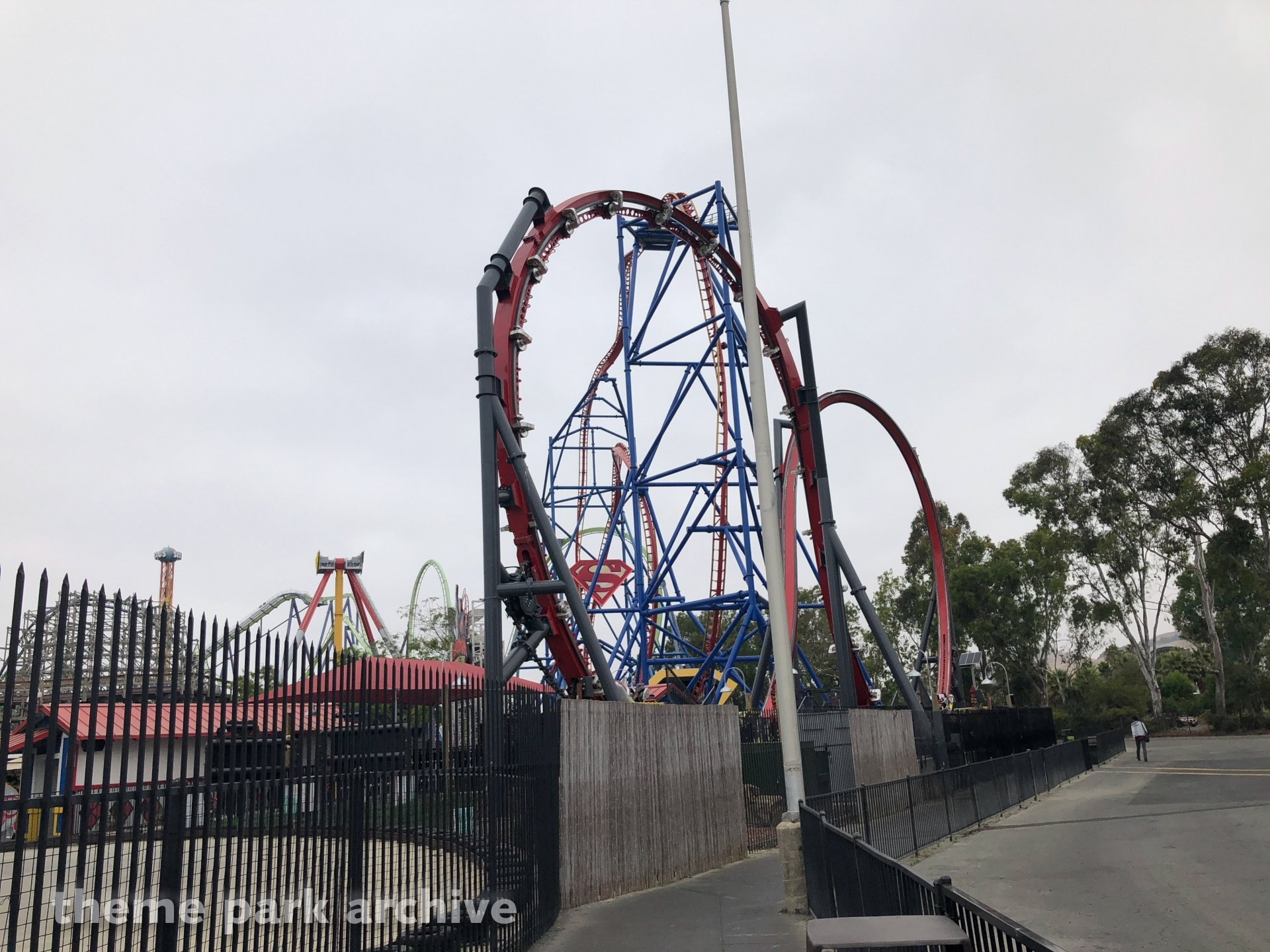 Harley Quinn Crazy Coaster at Six Flags Discovery Kingdom Theme Park
