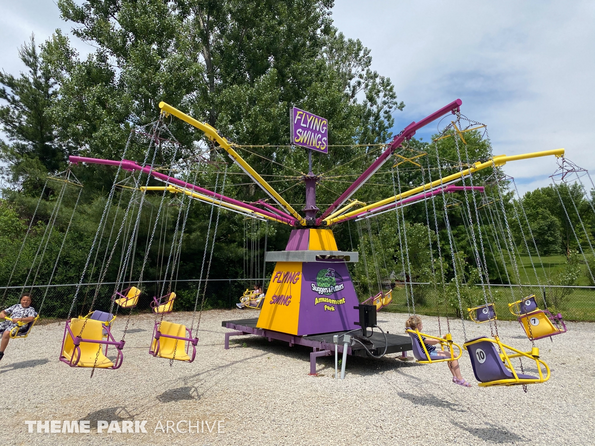 The Flying Chair Swings at Sluggers & Putters Amusement Park Theme