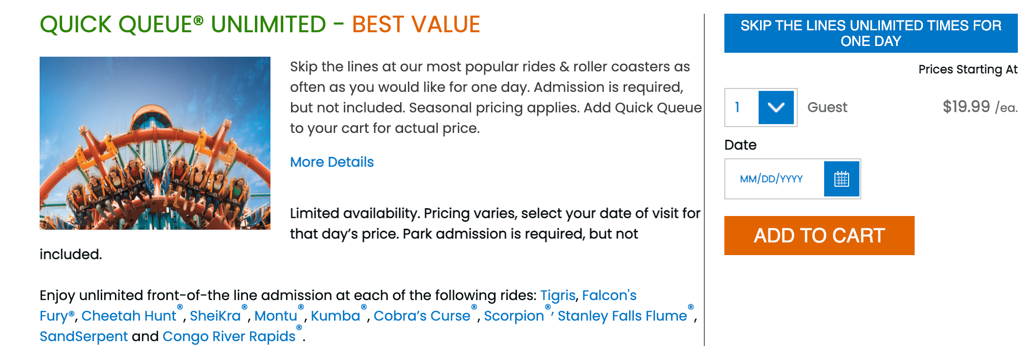 Quick Queue Pass Busch Gardens Williamsburg Fasci Garden