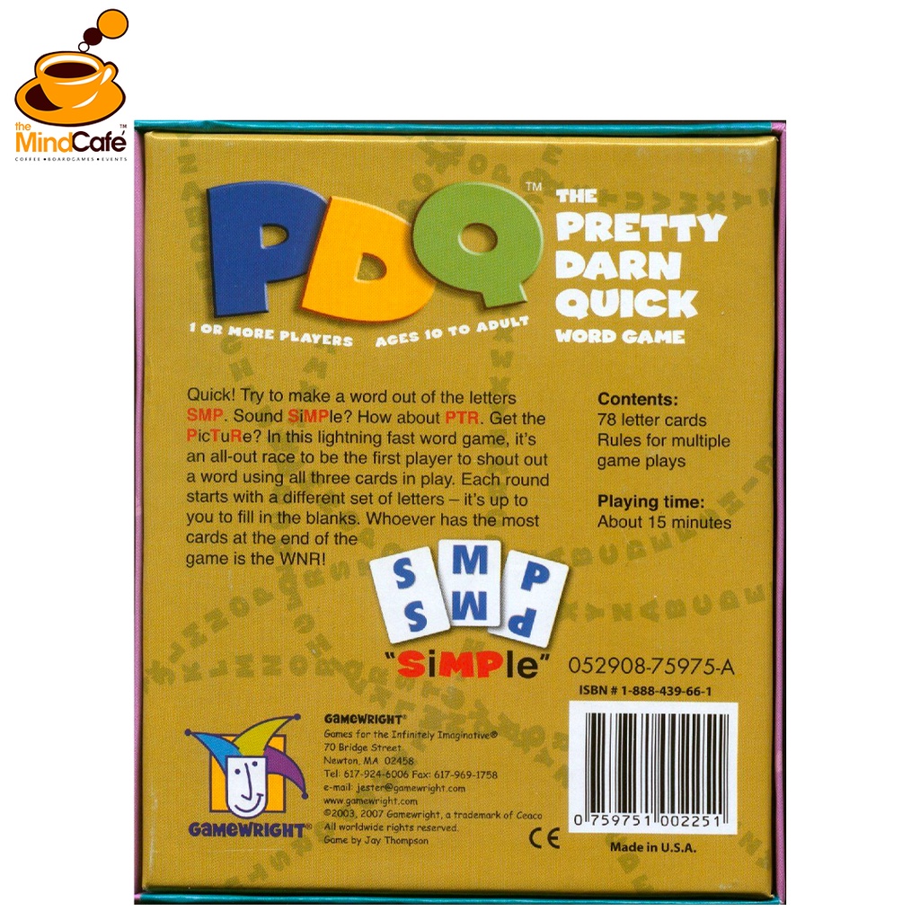 PDQ (The Pretty Darn Quick word game) The Mind Cafe