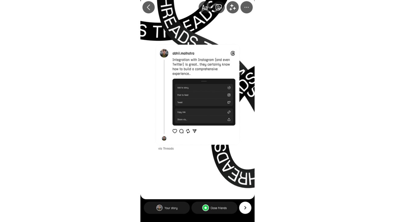 How to share Instagram Threads posts to Instagram Stories?(04)