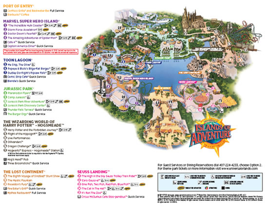 Universal Orlando Maps including theme parks and resort maps