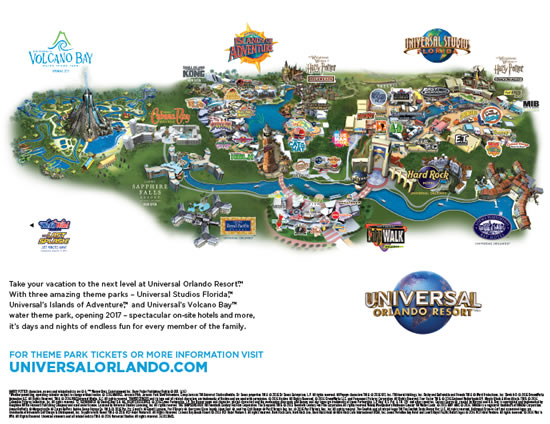 Universal Orlando Maps including theme parks and resort maps