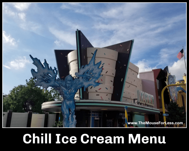 2024 Chill Ice Cream Menu Islands of Adventure