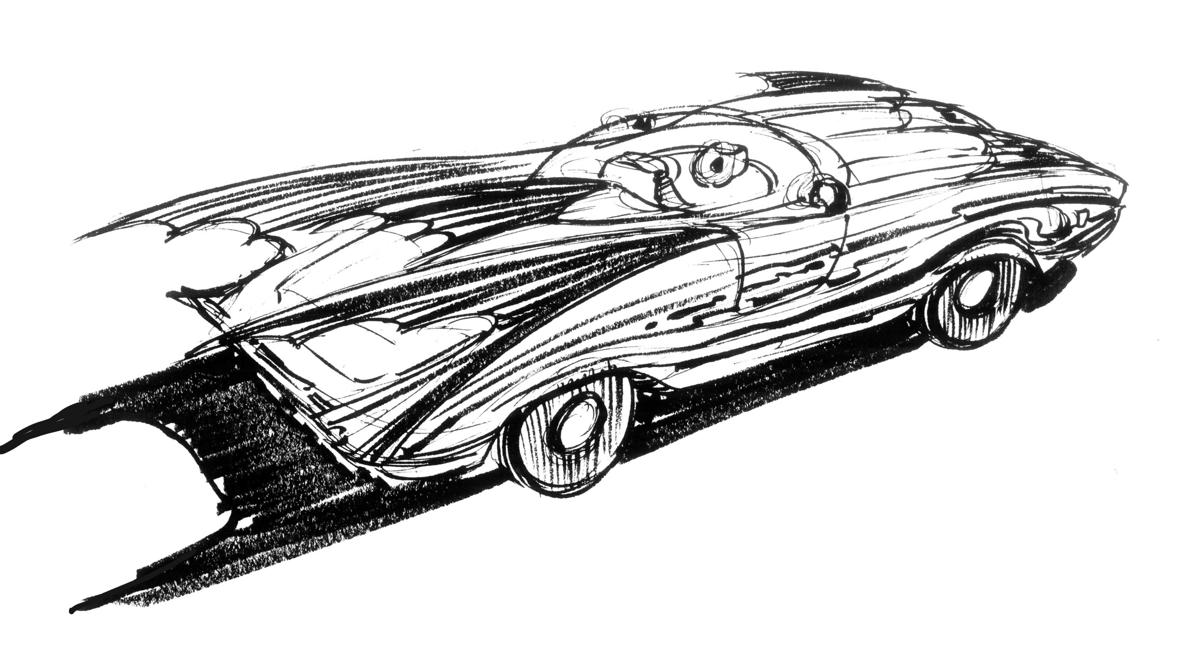 Batman 1989 Batmobile concept sketch 3 The Movie Blog