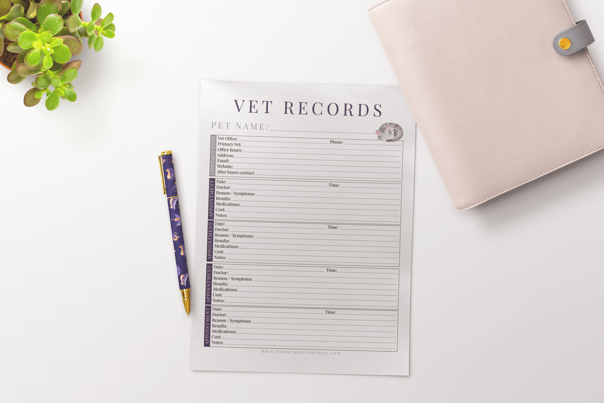 vet records appointment cards printable The Mummy Toolbox