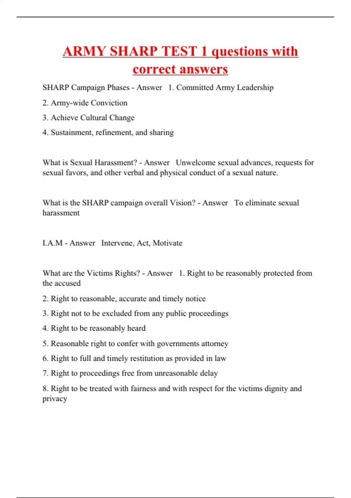 Best army sharp questions