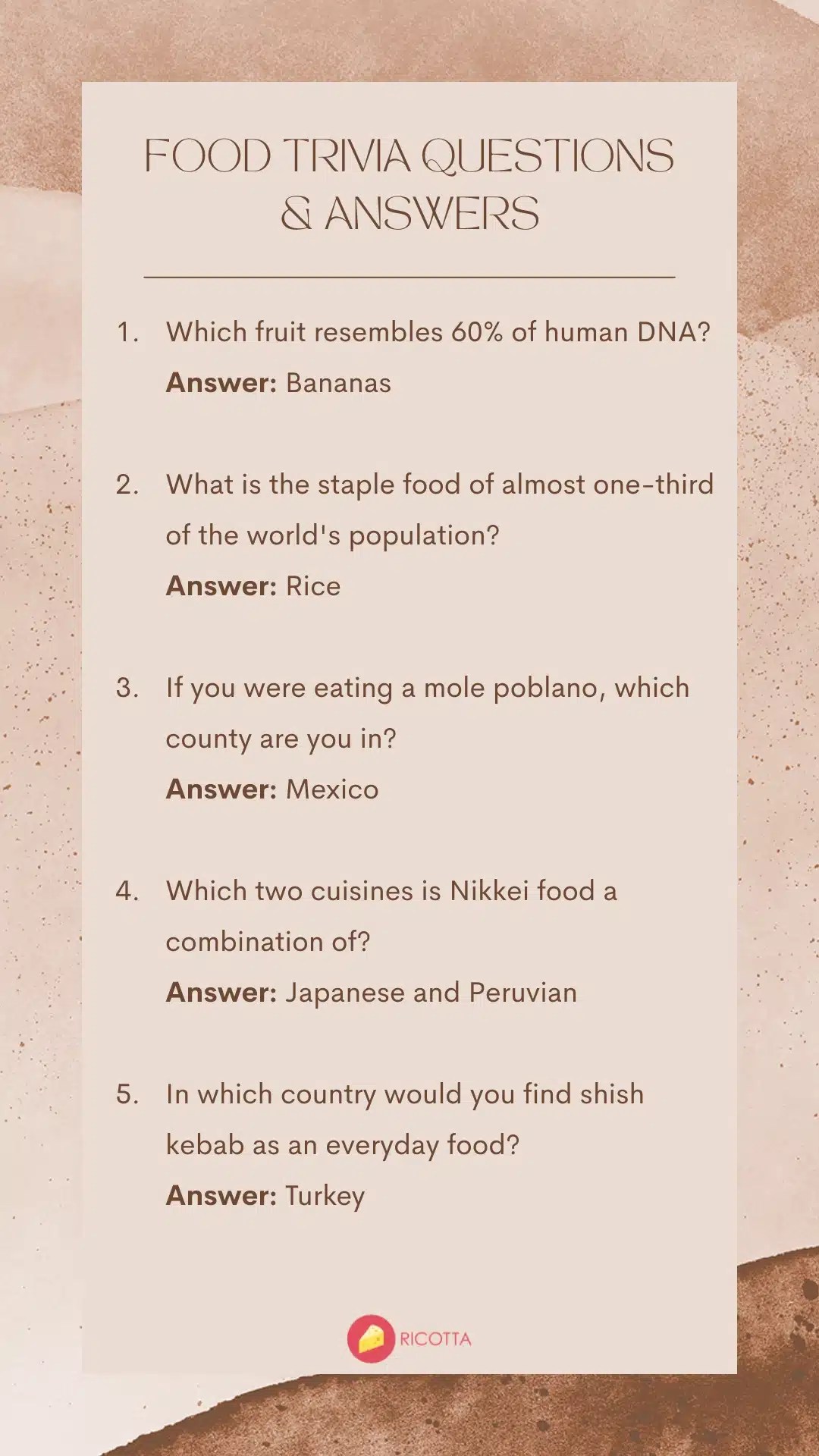 Best baking trivia questions