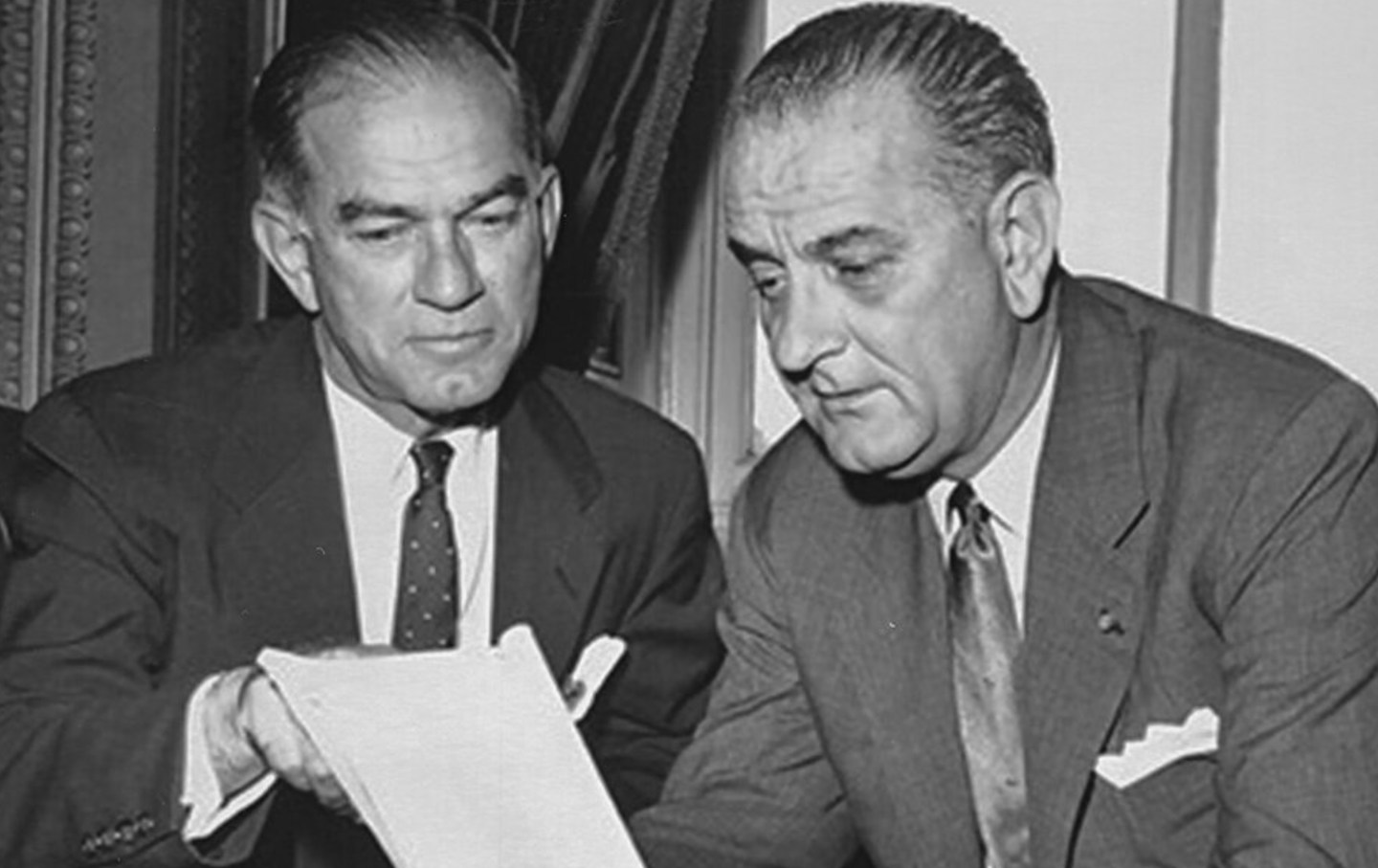Senator J. William Fulbright and Lyndon B. Johnson in Washington, DC, on June 21, 1960.