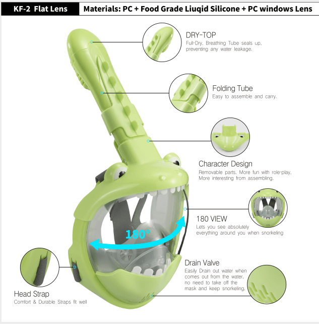 new design snorkel mask with more fun for children full face snorkel mask