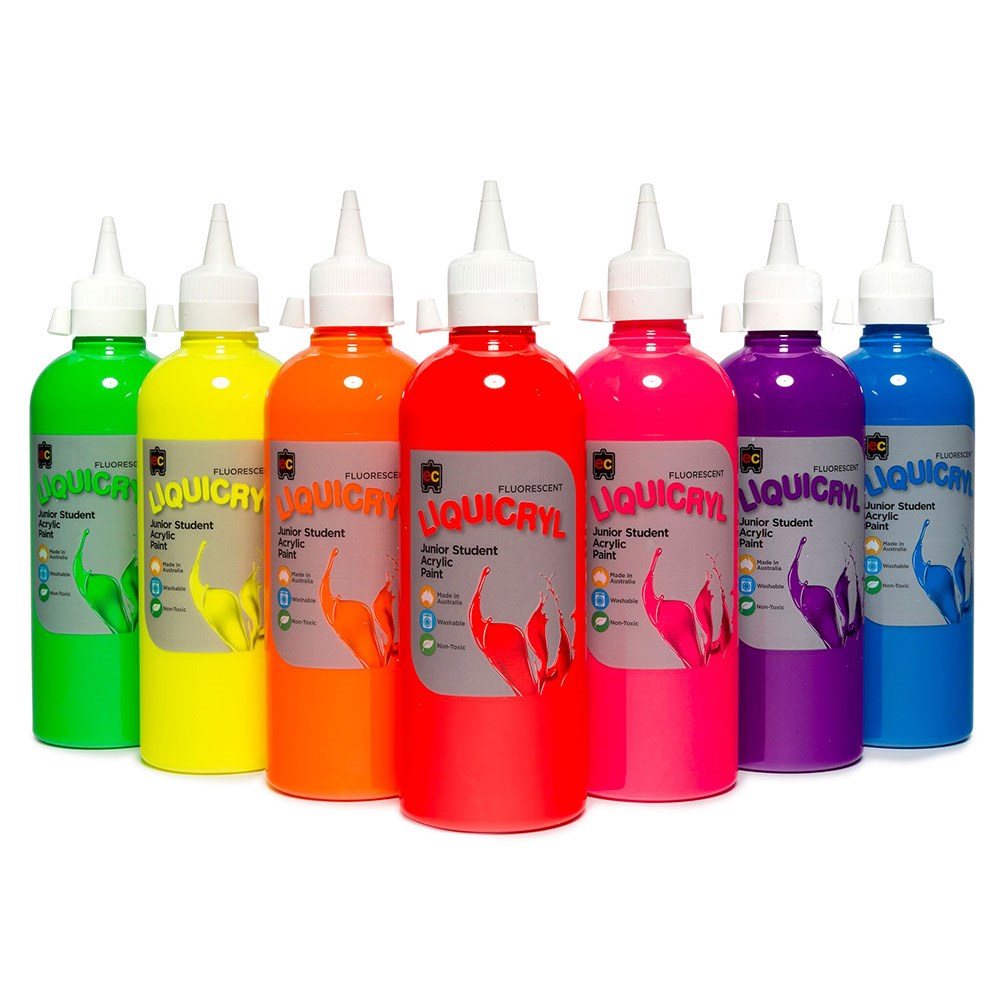 Educational Colours Liquicryl Fluorescent Acrylic Paint 500mL Theodist