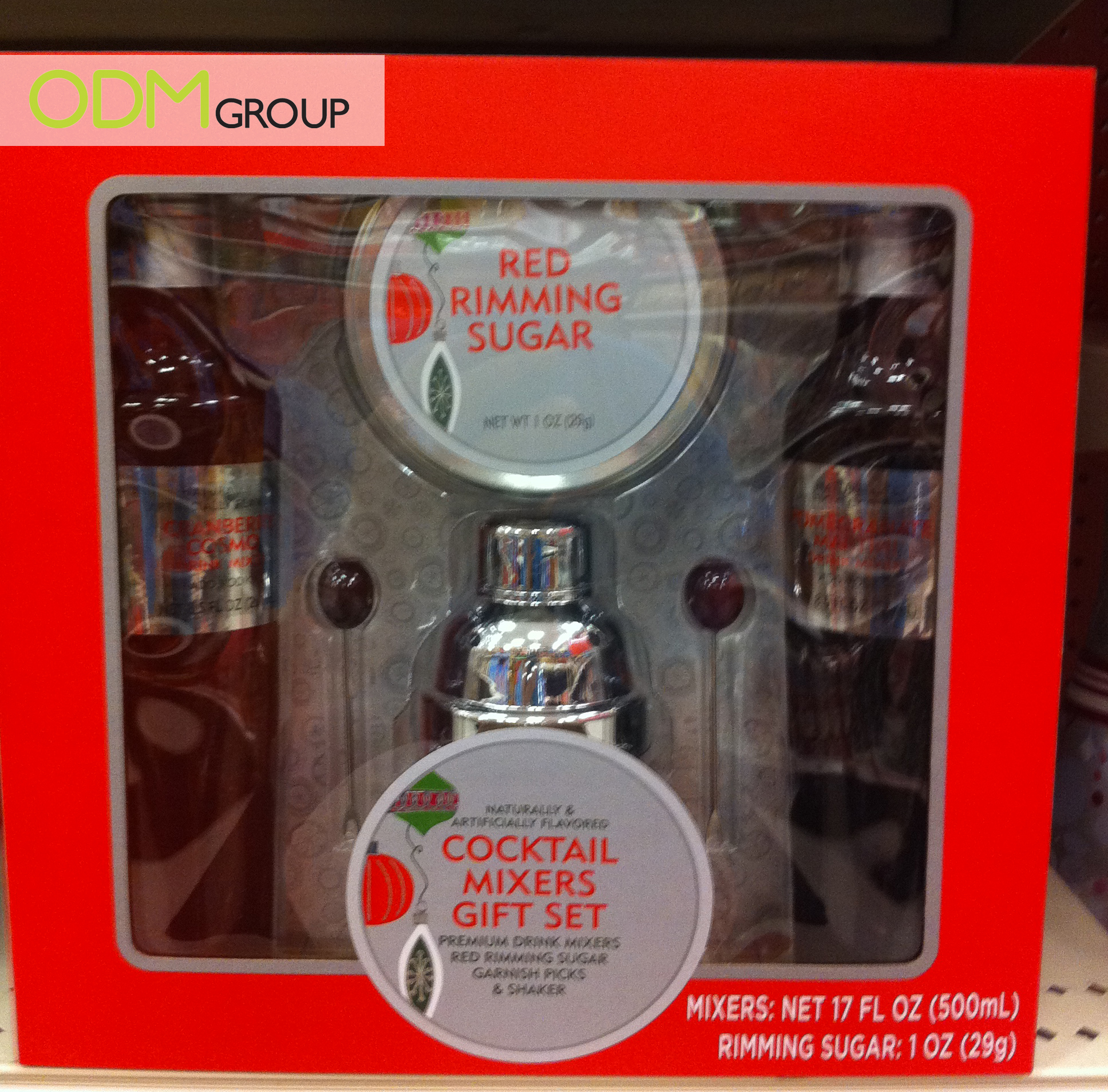 Promotional Idea Red Rimming Sugar & Cocktail Mixers Gift Set