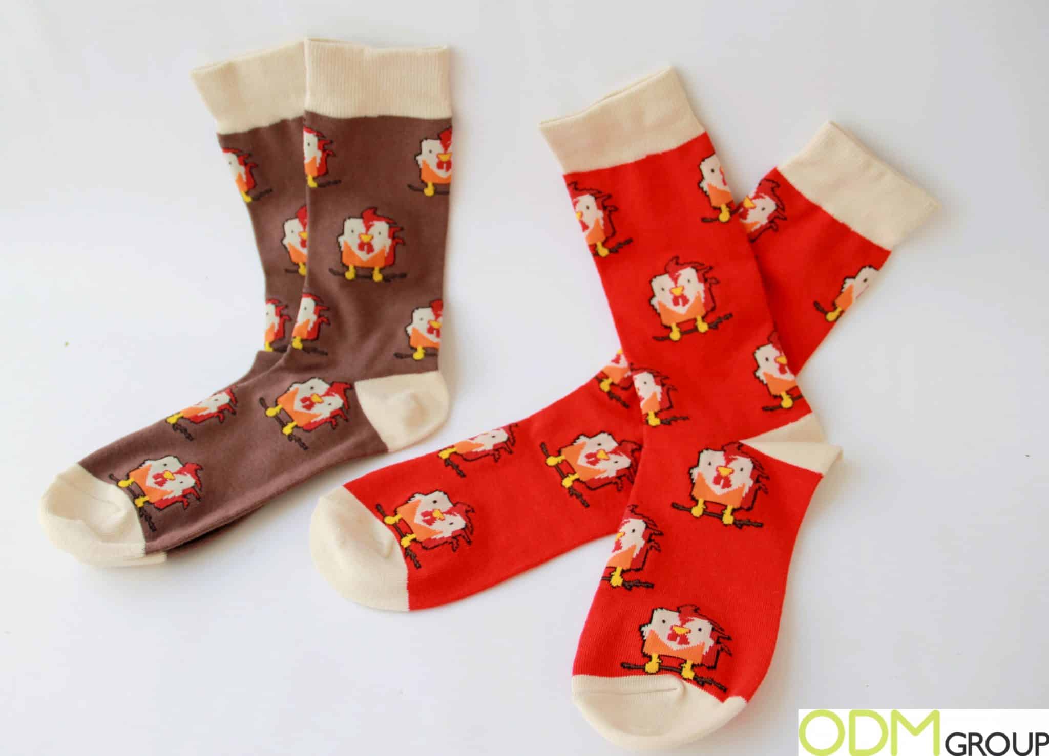 Chinese New Year Rooster Socks Samples Ready