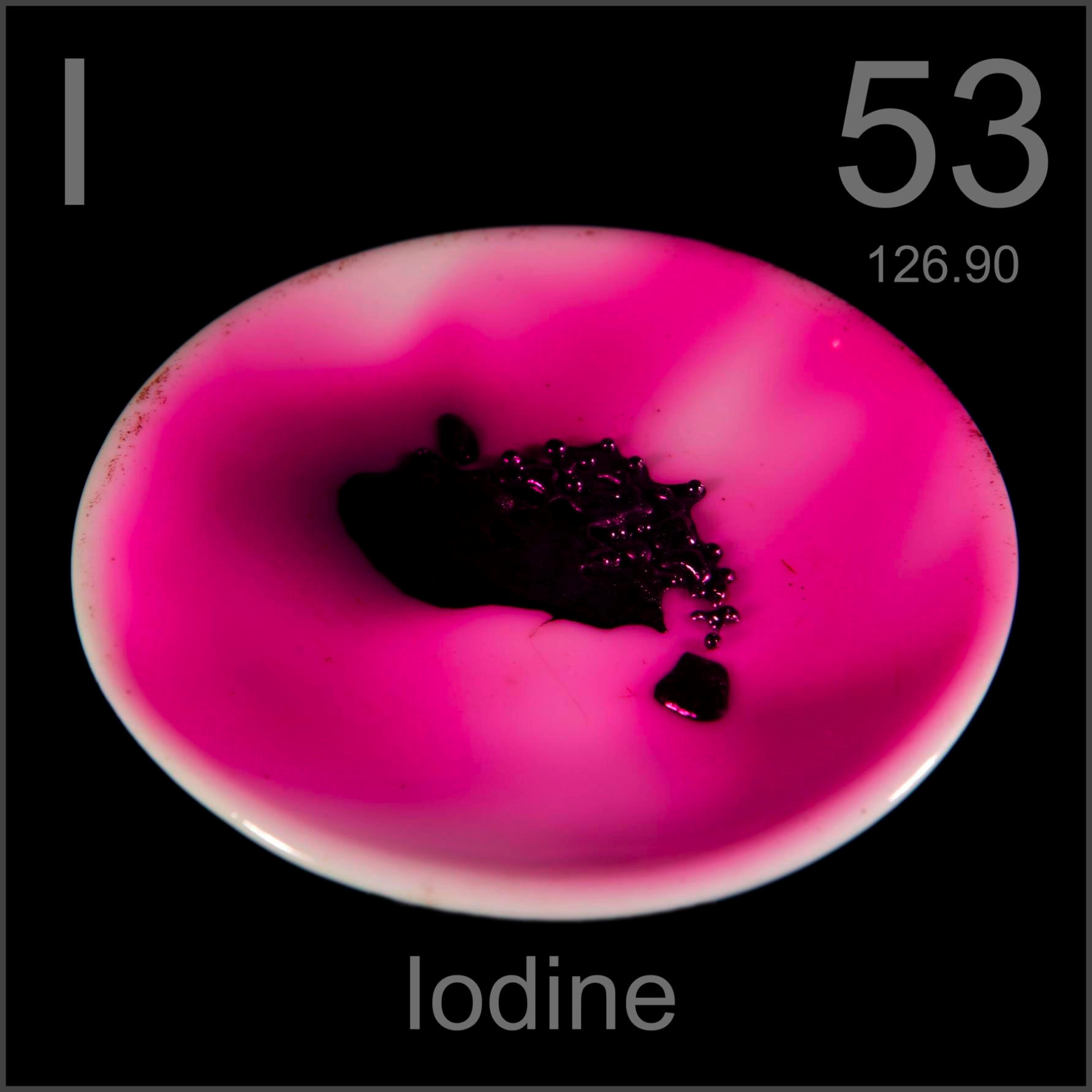 Sample of the element Iodine in the Periodic Table