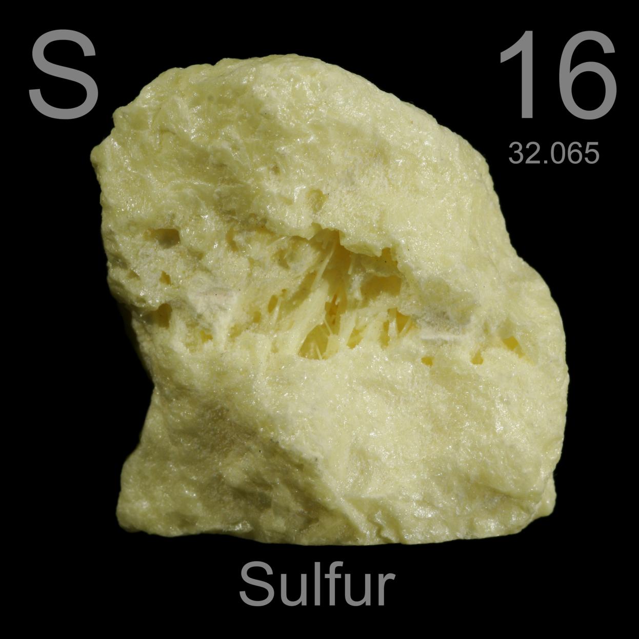 Facts, pictures, stories about the element Sulfur in the Periodic Table