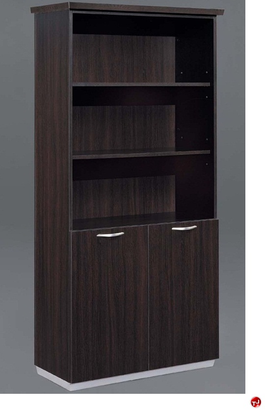 The Office Leader. 32694 Laminate 72" Open Bookcase with Doors