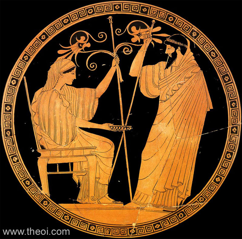 Hera & Prometheus Ancient Greek Vase Painting