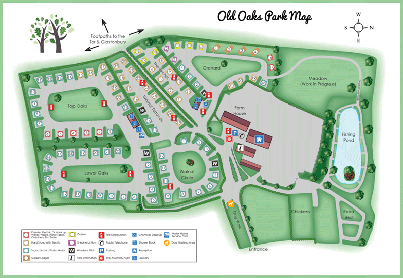 Sandford Holiday Park Map holiday park map Old Oaks