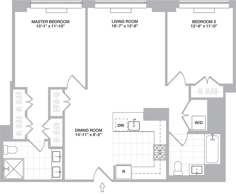 Floor Plans Sample Floor plans of The One Apartment Jersey City