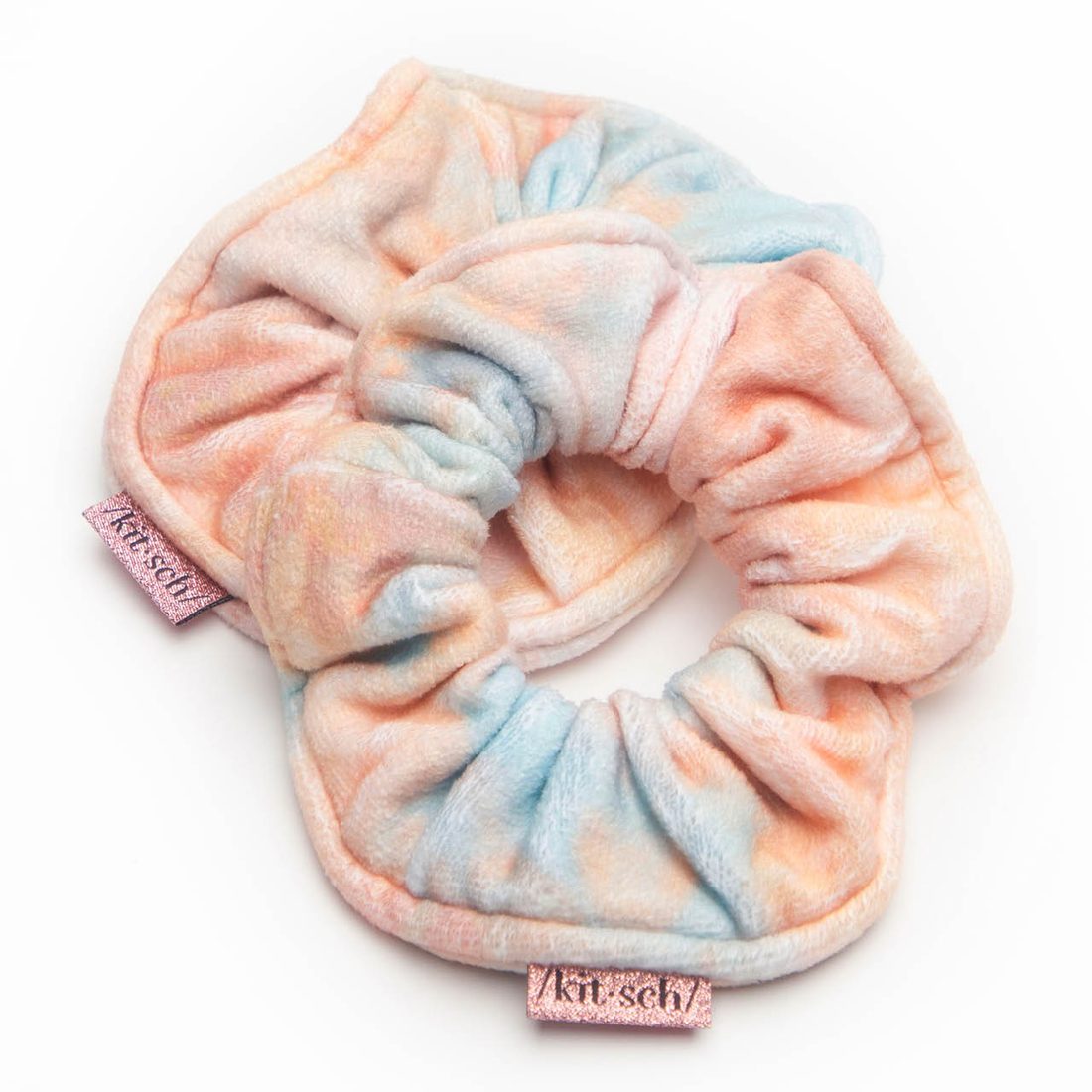 Kitsch Microfiber Towel Scrunchies in Sunset Tie Dye Organic Bunny