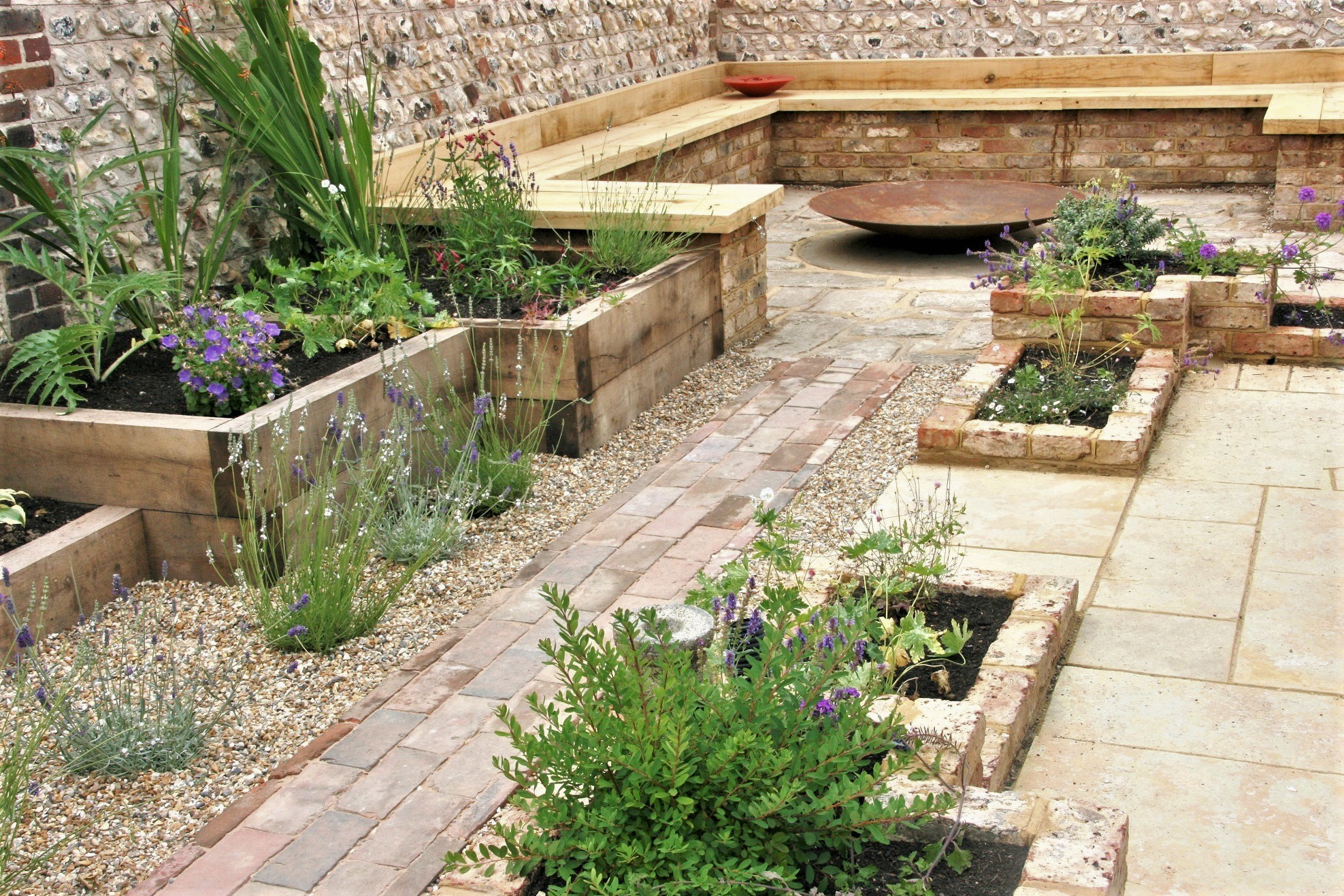 Victorian walled garden landscape design and construction,