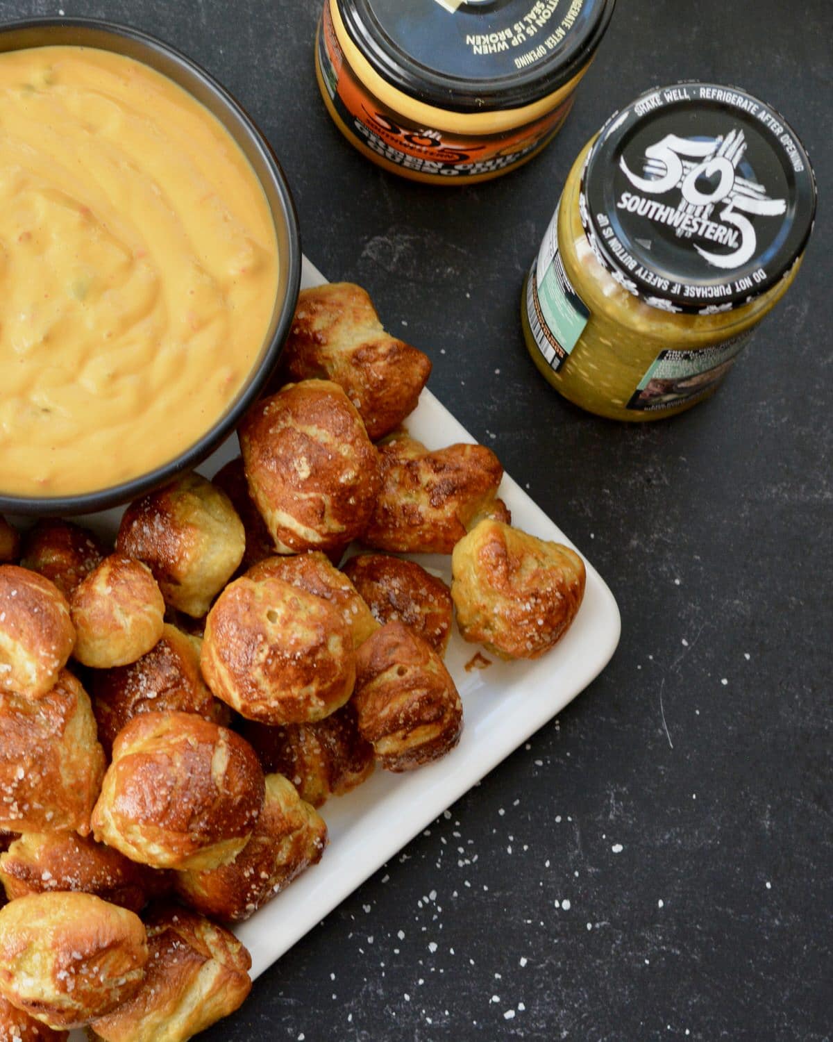 Pretzel Bites with a Kick! Adding fresh 505 Southwestern salsa right in the dough makes these
