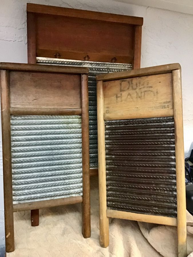 Antique Washboards Small to Large, GLASS, BRASS & METAL The