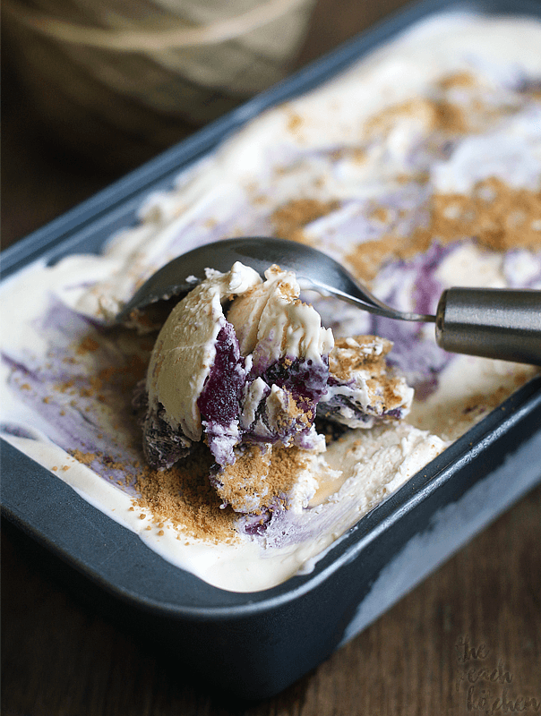 No Churn Blueberry Cheesecake Ice Cream The Peach Kitchen