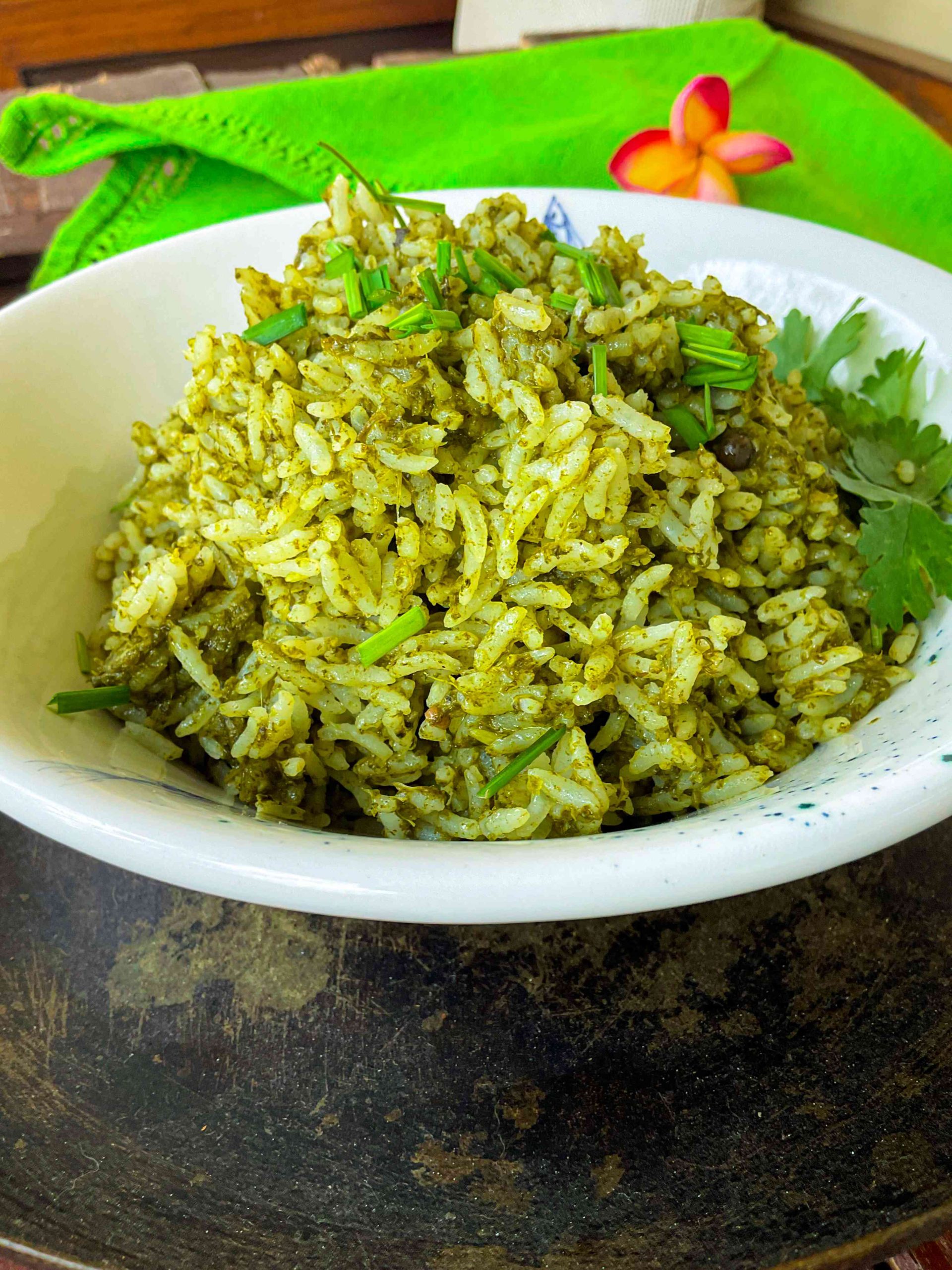 Garlicky Green Rice ThePepperCook