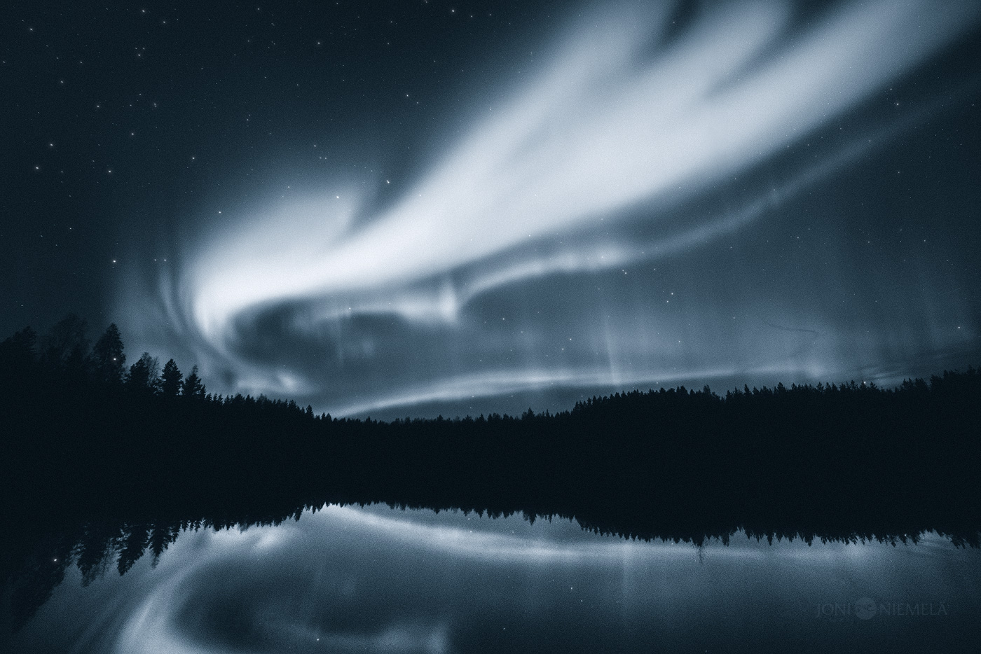 White Flames The Aurora Borealis in Monochrome