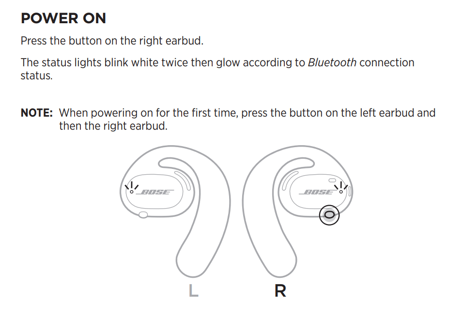 Bose Sport Open | Pairing Manual & Instructions