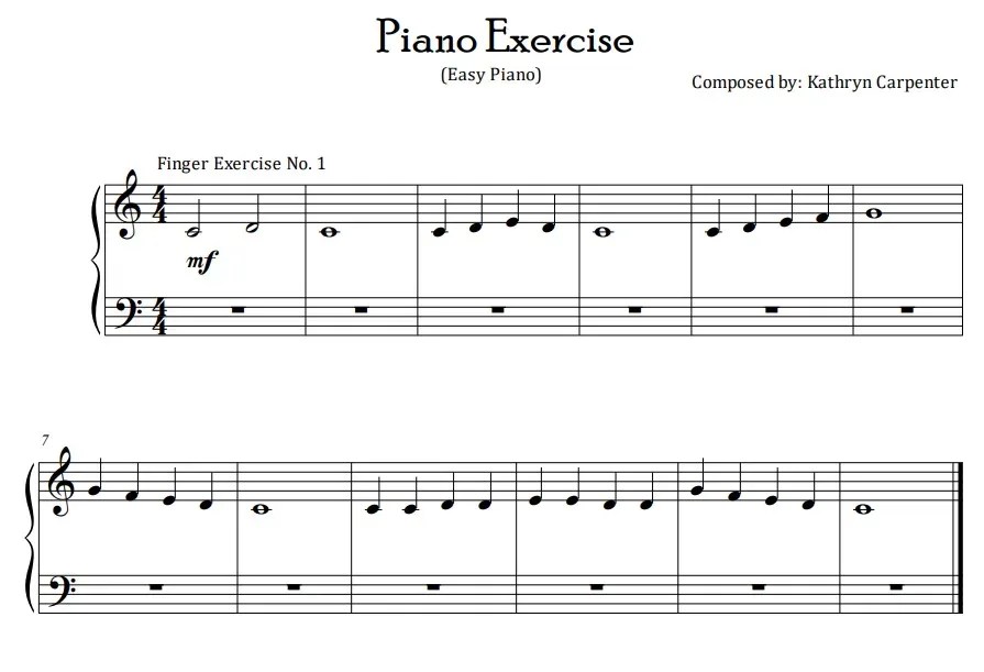 Finger Exercises for Piano (EASY) The Piano Notes