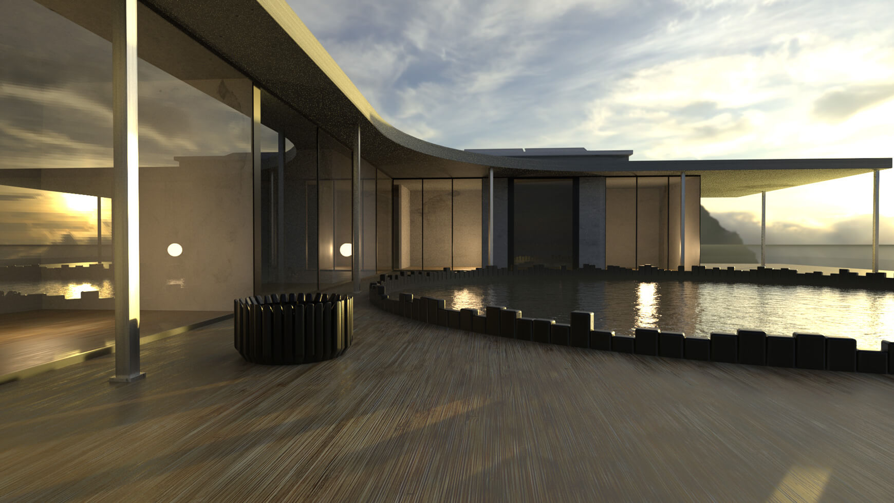 Free Cinema 4D 3D Model Modern Architecture House The
