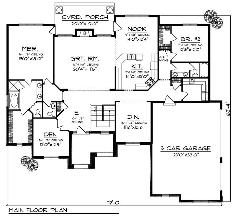 House Plan 1011026 2 Bedroom, 2434 Sq Ft Colonial Contemporary