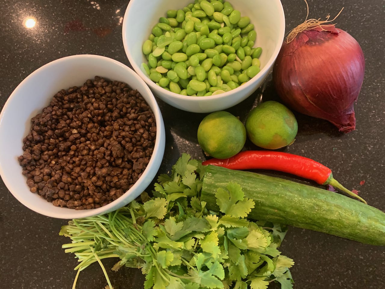 Edamame and lentil salad in a chilli, miso and soy dressing The Plant based dad