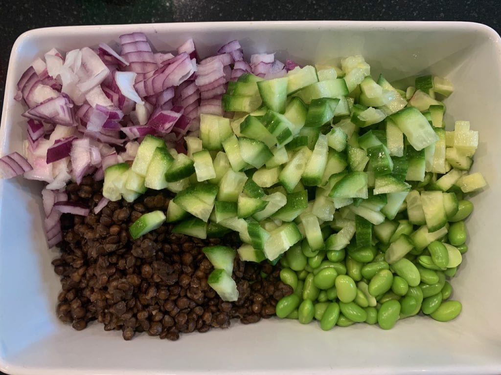 Edamame and lentil salad in a chilli, miso and soy dressing The Plant based dad