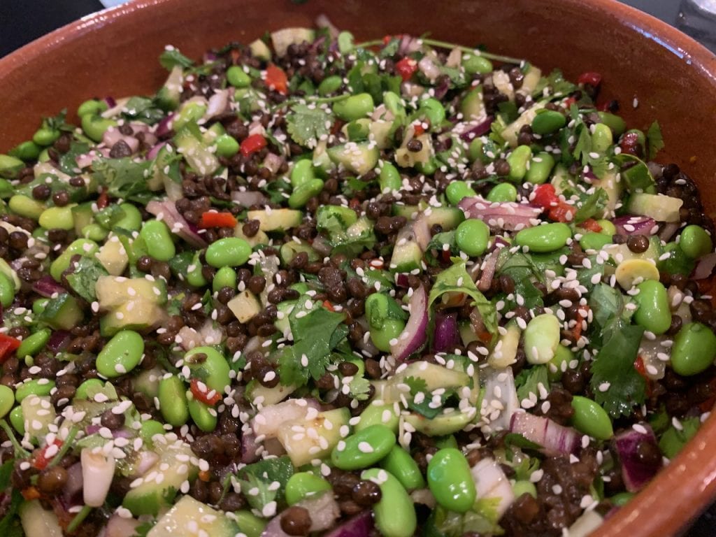 Edamame and lentil salad in a chilli, miso and soy dressing The Plant based dad