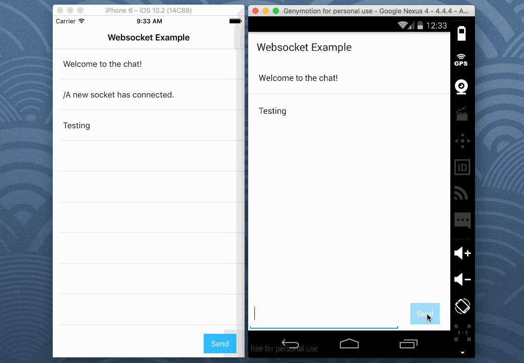Communicate With Websockets In A NativeScript Angular Application