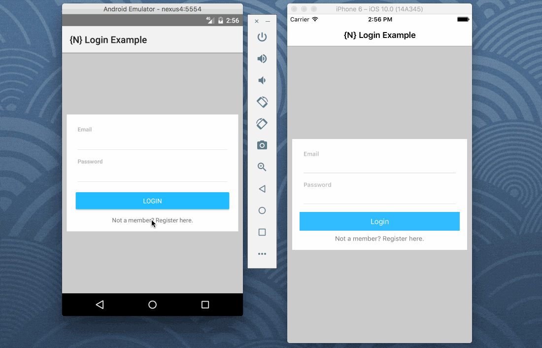 Simple Login And Registration In A NativeScript With