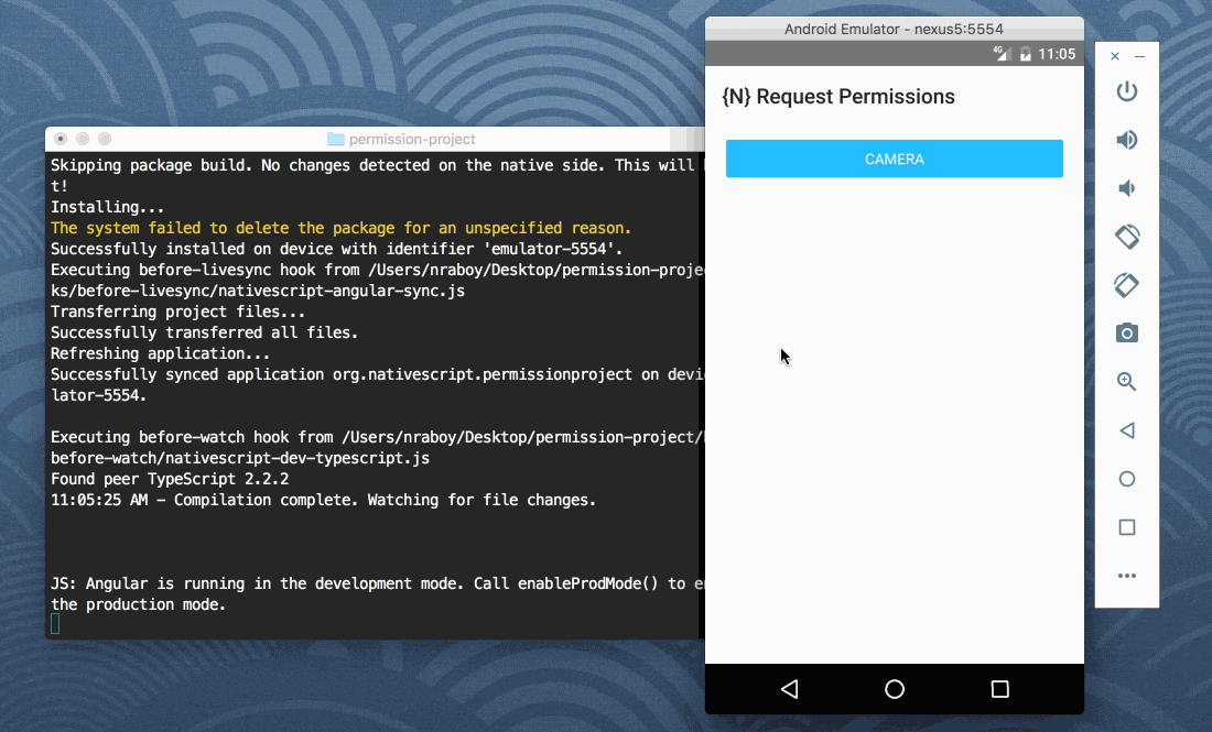 Request Android Permissions In NativeScript Using Angular