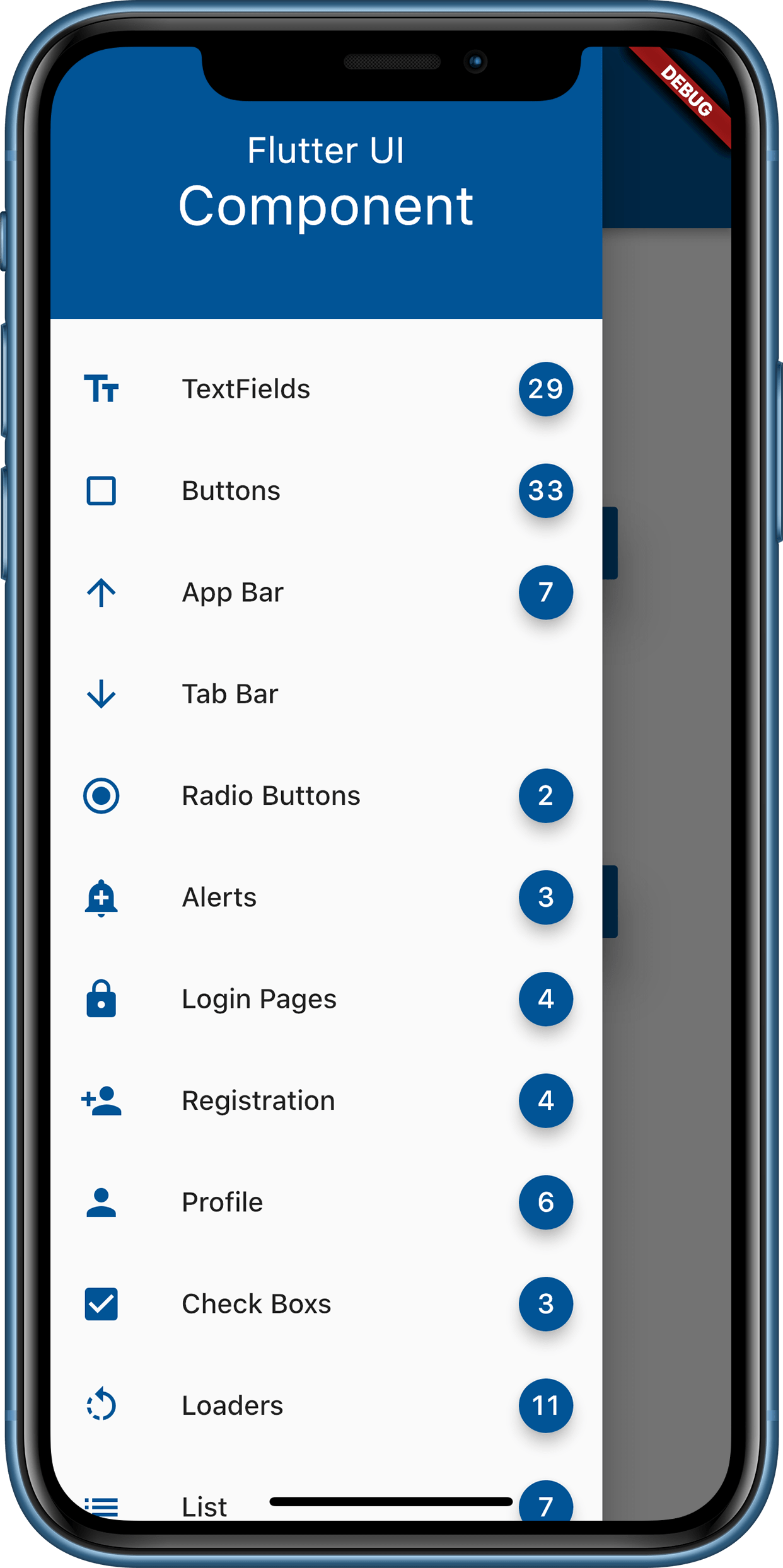 Flutter UI Component Build App Using Material Design UI Kit