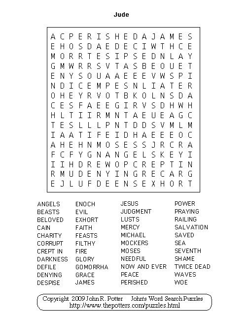 John's Word Search Puzzles Jude