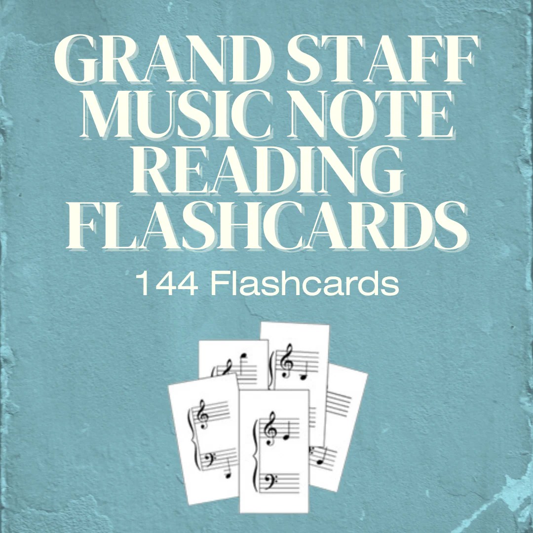 Grand Staff Note Reading Flashcards (Digital Download) The Practice