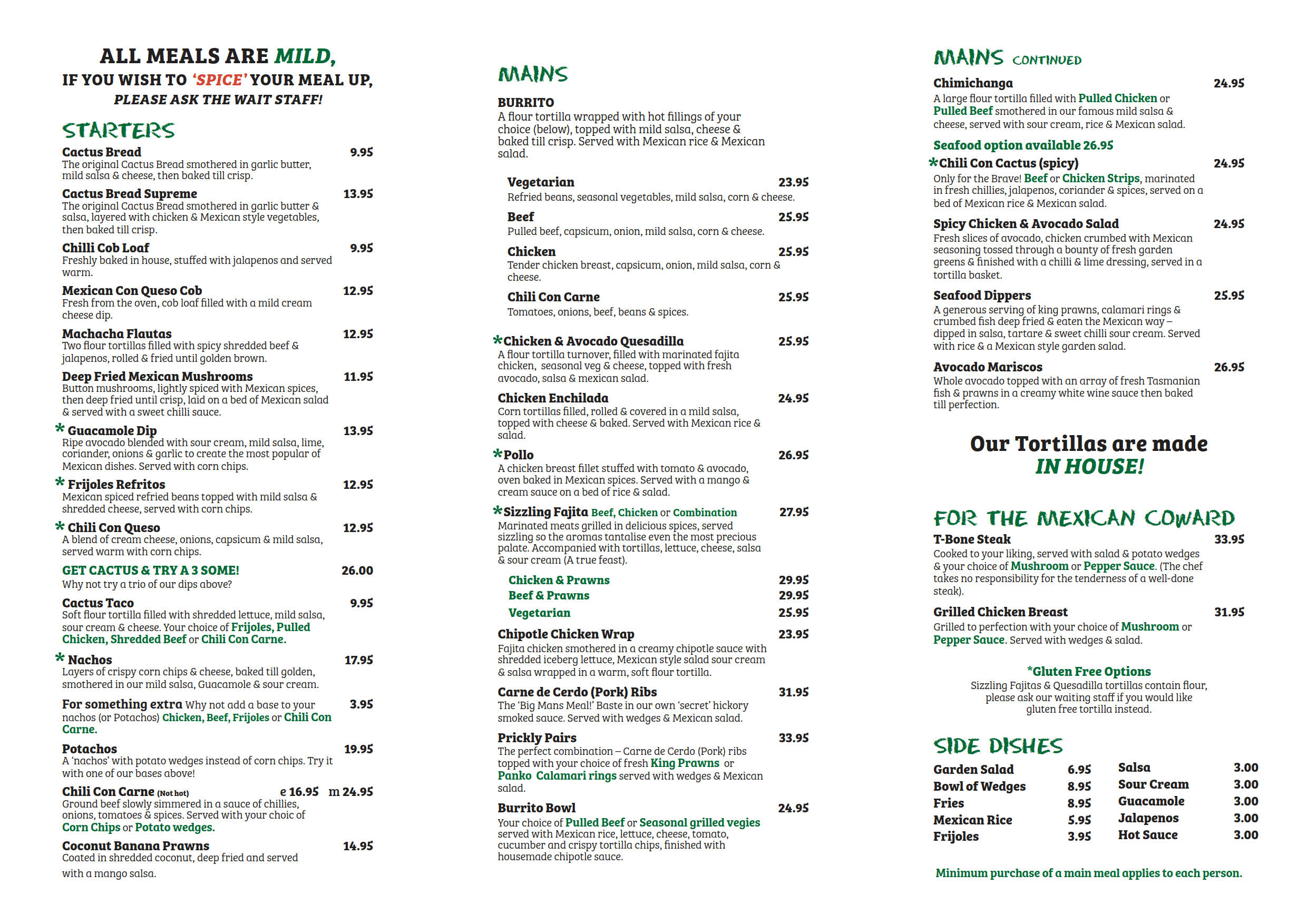 The Prickly Cactus — Tex Mex, Casual Dining in the heart of Launceston