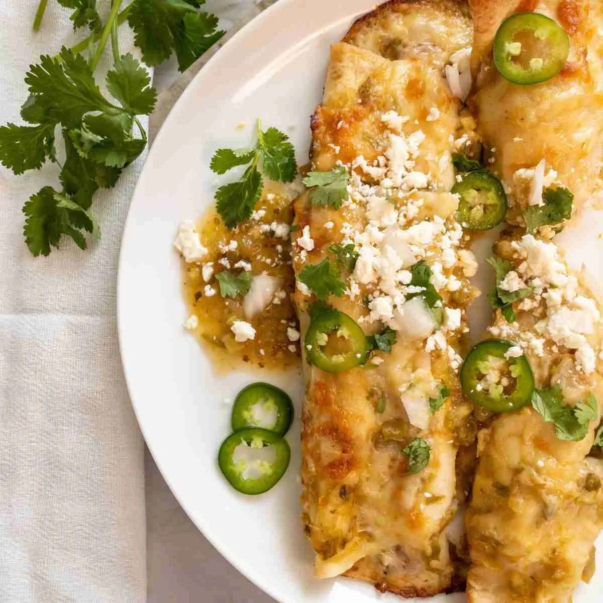 Enchiladas with Green Sauce EASY Homemade Green Sauce