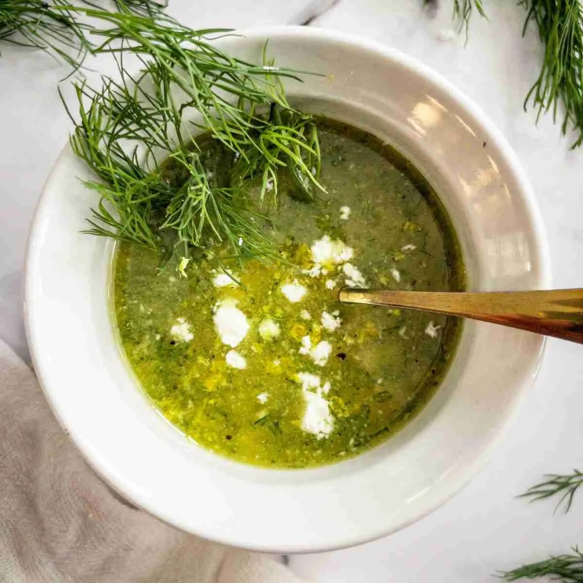 Spinach Arugula Salad Lemon, Dill, Feta Dressing